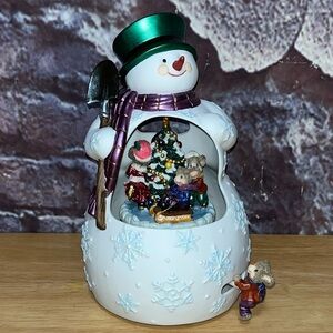 SOLD*** Traditions Musical Snowman Mice Porcelain Figurine "Frosty the Snowman."
